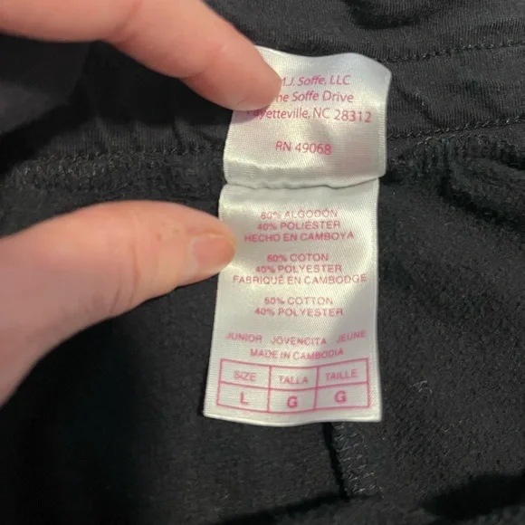 Soffe West Virginia Mountaineers Sweatpants Women’s Large WVU Black Lounge Pants - Picture 9 of 12